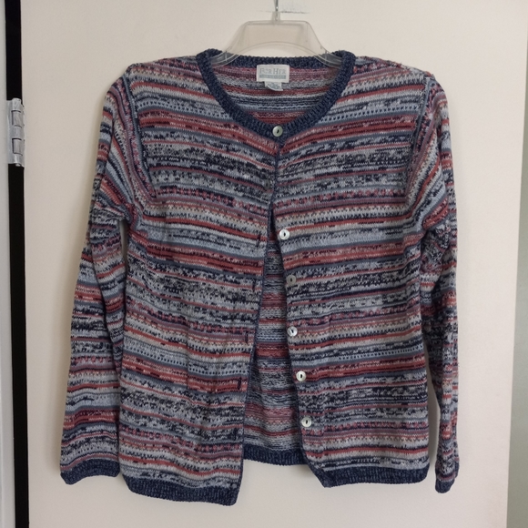 Van Heusen For Her striped button down multi colored cardigan size Med. - Picture 1 of 5
